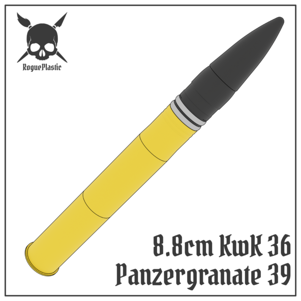 8.8cm Panzergranate 39 KwK 36 Full size Tank Round Replica