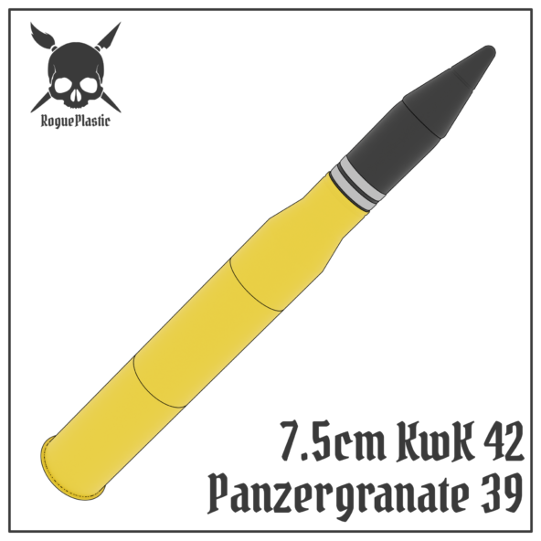 7.5cm Panzergranate 39 KwK 42 Full size Tank Round Replica