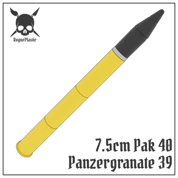 7.5cm Panzergranate 39 PaK 40 Full size Anti-Tank Round Replica