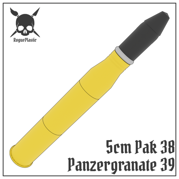 5cm Panzergranate Pak 38 Full size Tank Shell Replica