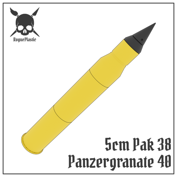 5cm Panzergranate 40 Pak 38 Full size Tank Shell Replica