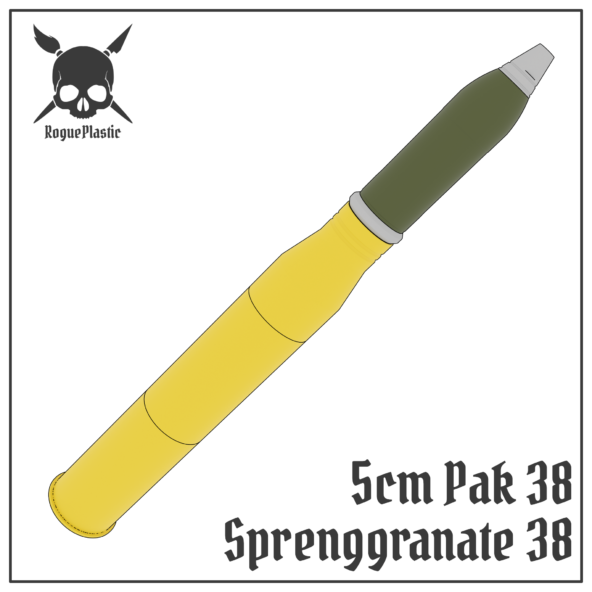 5cm Sprenggranate 38 Pak 38 Full size Tank Shell Replica