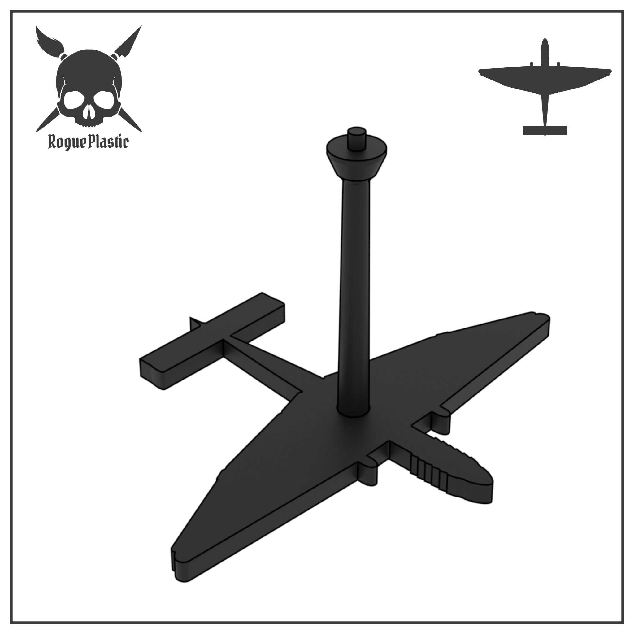 Flight Stand With Silhouette Base - Junkers Ju 87 D5 - Rogue Plastic
